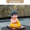 Kreative Solar nickende Buddha Dekor Figur Maskottchen Ornamente Auto Zubehör Solar tanzende Glück und Wohlstand Dekoration Armaturenbrett