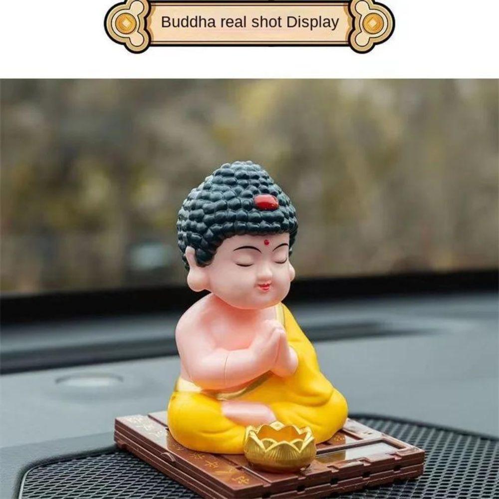 Kreative Solar nickende Buddha Dekor Figur Maskottchen Ornamente Auto Zubehör Solar tanzende Glück und Wohlstand Dekoration Armaturenbrett