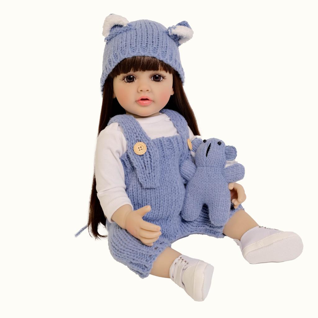 Full Silikon Reborn Babydukke Med Strikkede Luer Og Klesdesign For Samlere Og Gaveentusiaster