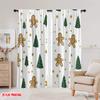 2pcs  2D plane printing Curtains Roller Blinds Christmas Tree Gingerbread Man Star Polyester Fabric (without rod) Versatile All