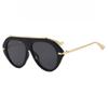 Retro Aviator Round Sunglasses for Women Men Trendy Oversized Vintage Metal Sun Glasses INS Popular Ladies Beach Shades UV400