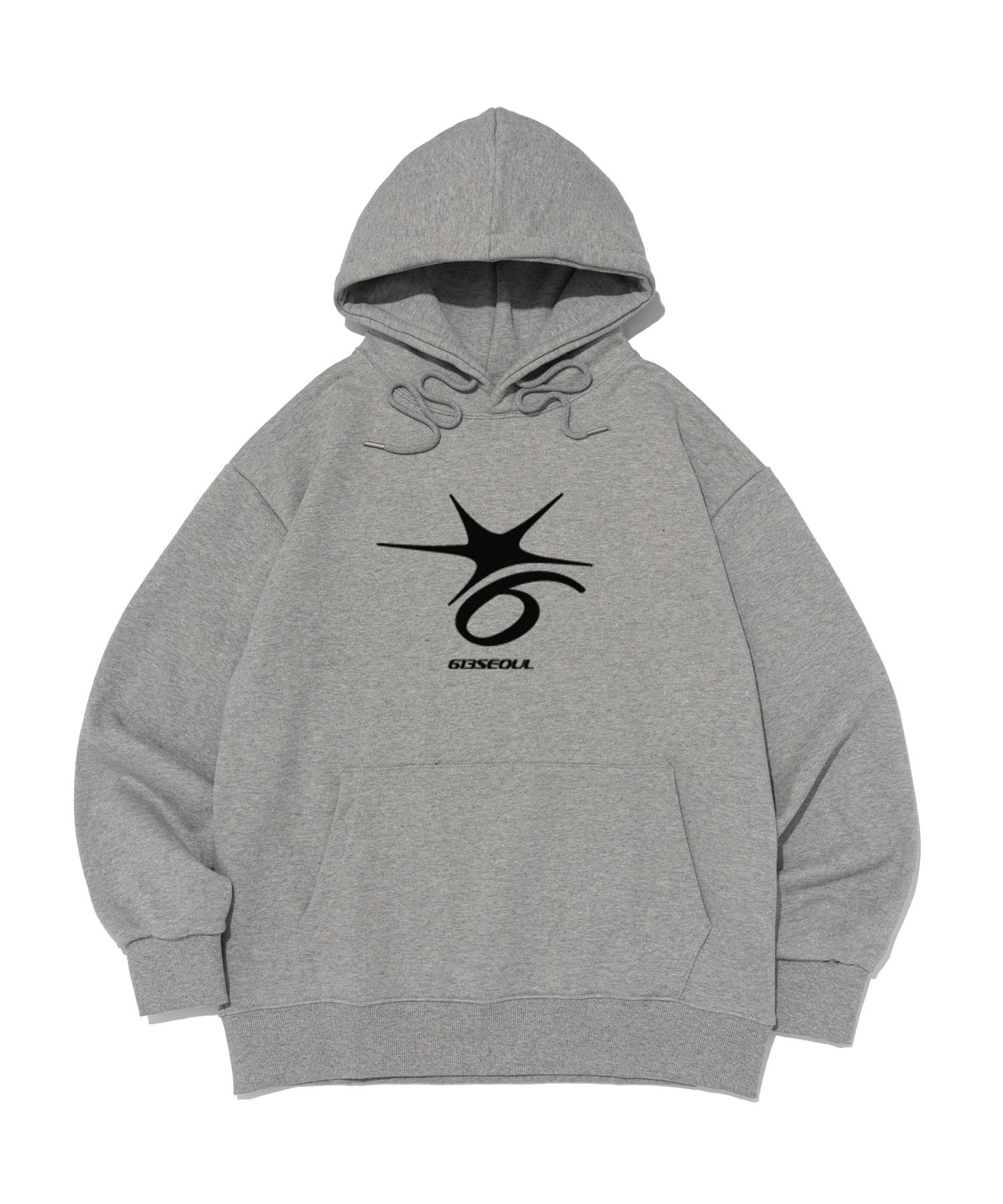 613 Seoul Crack Six Point Logo Hoodie (Gray) M (Fleece)