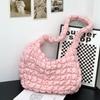 Y2K Style Casual Ruched Oversized Women Shoulder Bags  Quilted Padded Crossbody Bag Large Capacity Nylon Tote Big Shopper Purses