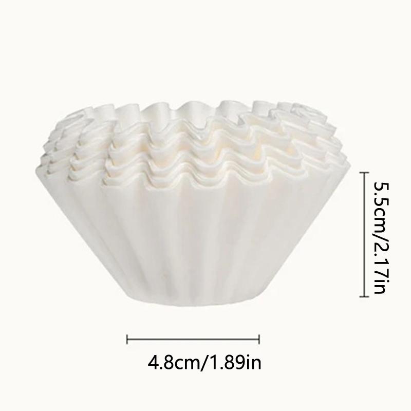 50Pcs 1-2Cups Basket Pour Over Coffee Filter Papers Fits B75 Coffee Dripper & 1-2 Cups Basket Dripper Barista Tool