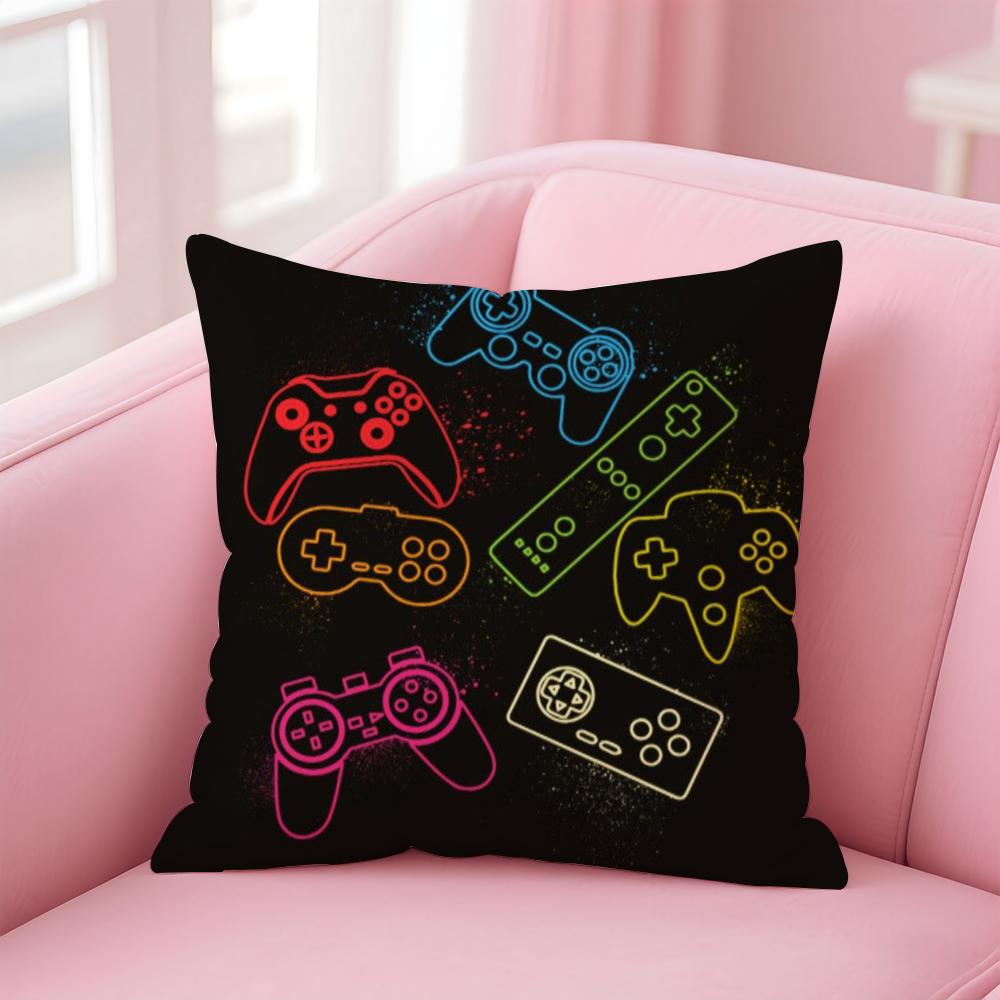 Colorful Graffiti Game Gamepad Cushion Cover Comfortable Reversible Pillow Cover Ideal for Car Sofa Bedroom & Beyond