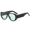  Ins Popular Fashion Pilot Women Sunglasses Retro Tea Blue Shades UV400 Men Trending Wide Legs Sun Glasses