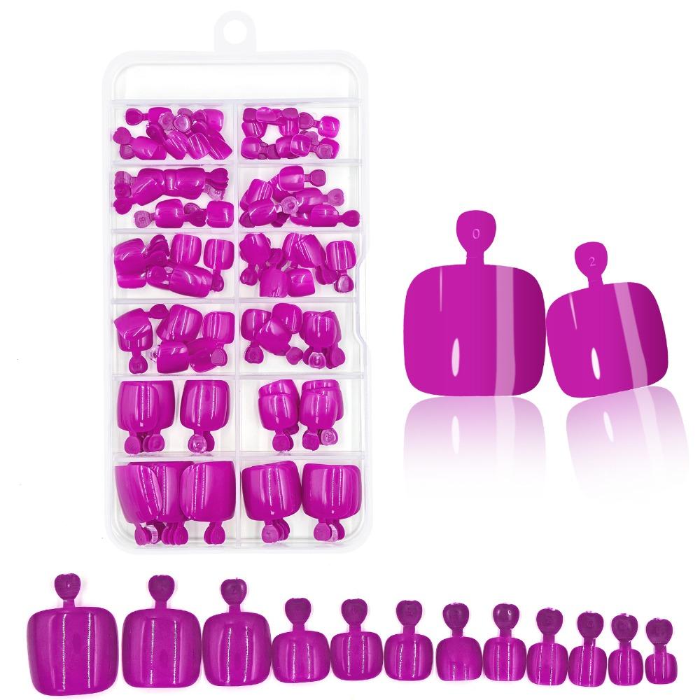 

120Pcs Glossy Press on Toenails Solid-Color Fake Toenails New Press on Toes Nails 04