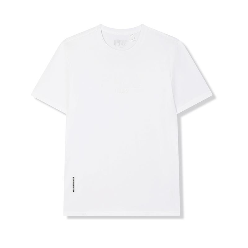 

Fila Белая серия Простая повседневная однотонная дышащая футболка Мужские топы F11M513102F-WT XXL