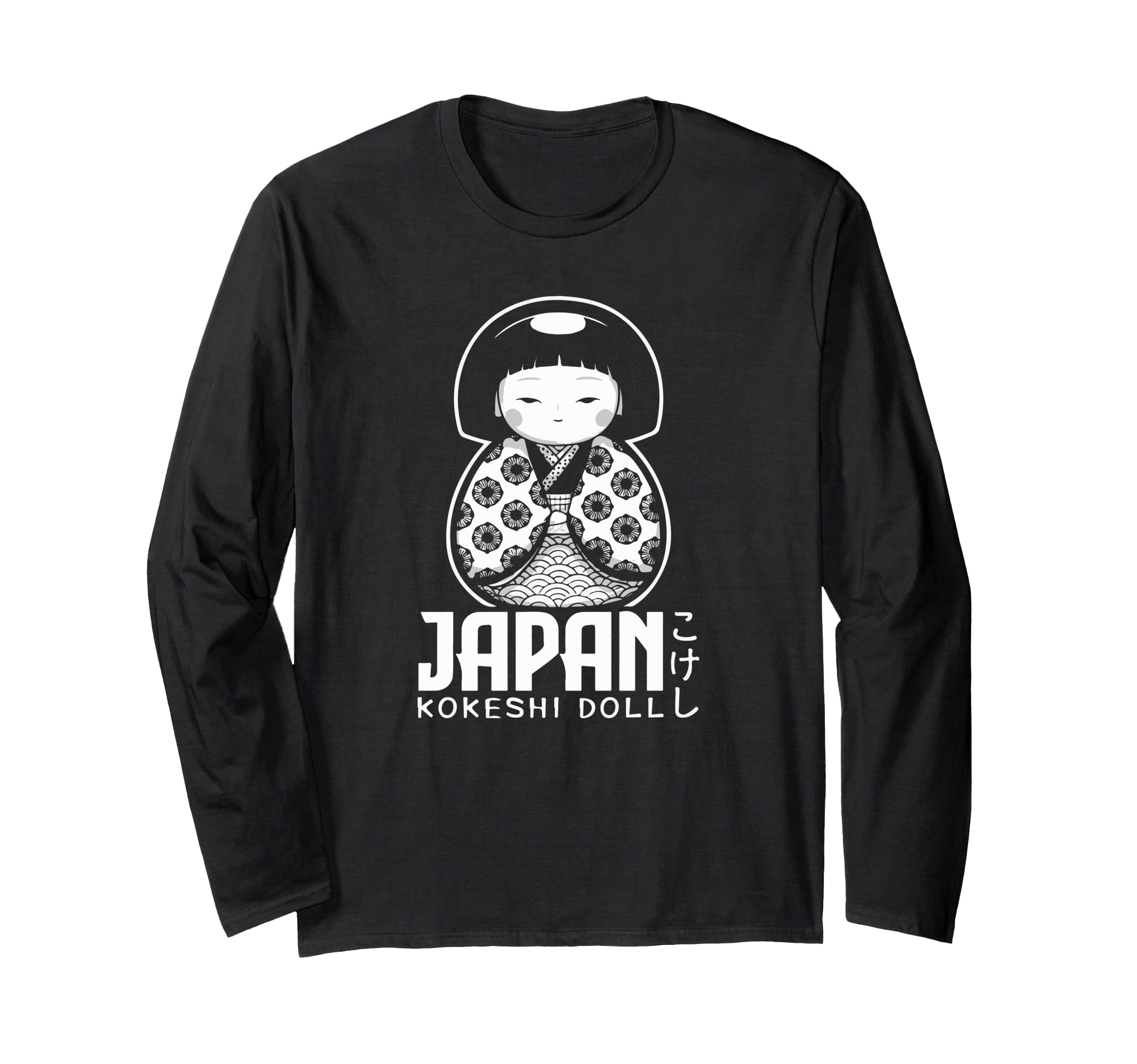 

Kokeshi Doll Japanese Kimono Aesthetic Cute Japanese Souvenir Long Sleeve T-Shirt чёрный