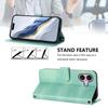 For iPhone 16 Cases Wallet Stand Retro Texture Leather Phone Cover with Lanyard