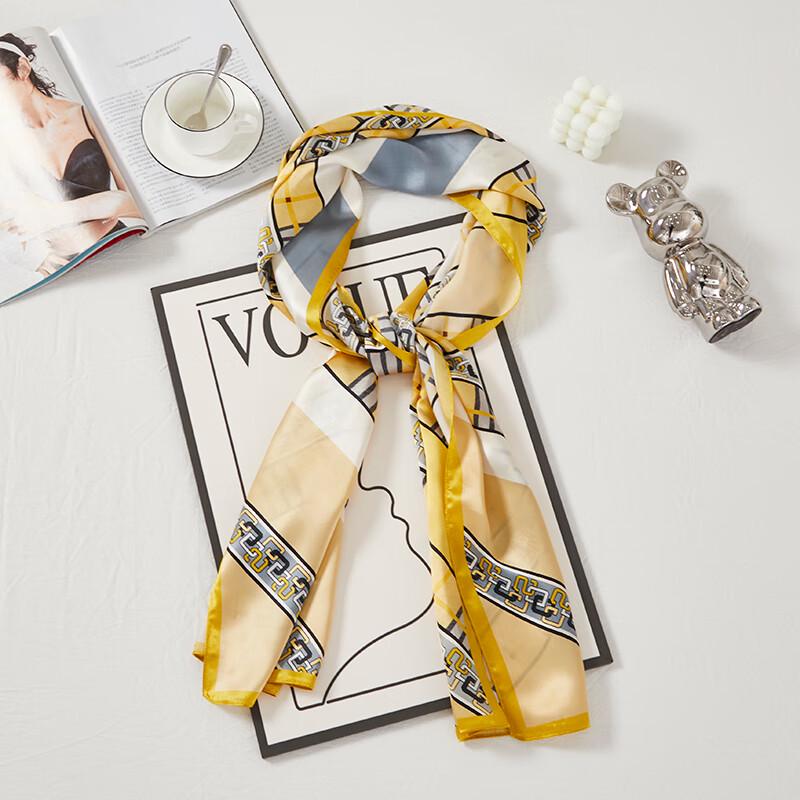 Hengyuanxiang Plain Crepe Satin Silk Scarf