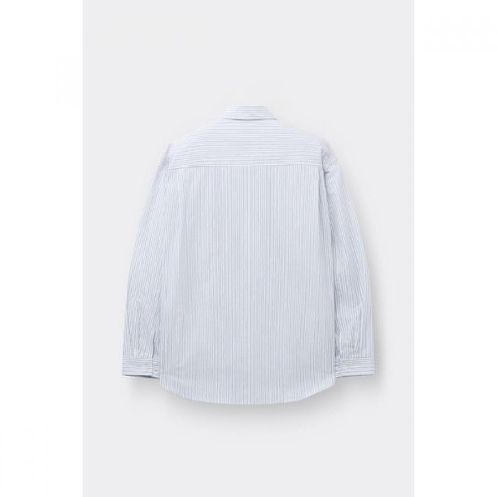 Customellow White Oversized Fit Stripe Shirt C9sam26203whx