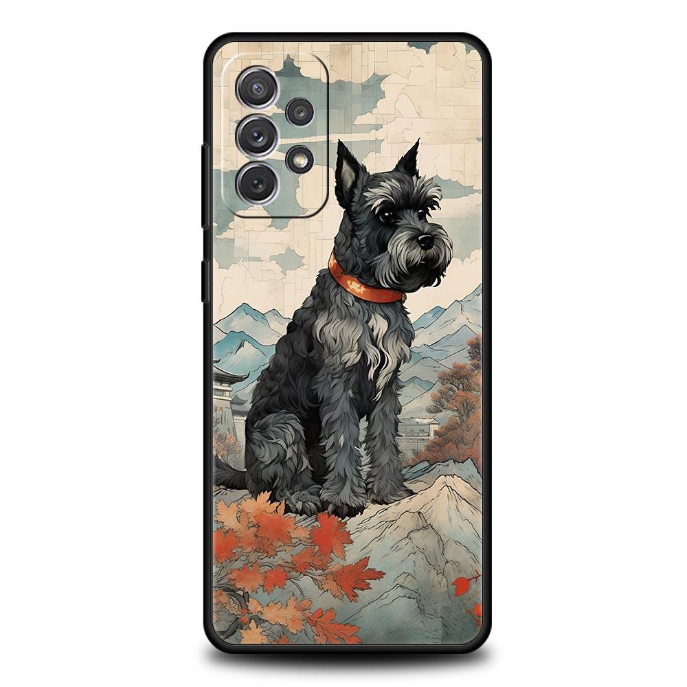 Cartoon Schnauzer Dog Phone Case for Samsung A51 A71 A21S A12 A11 A15 A25 A31 A41 A23 A33 A53 A73 A03S A05S A13 5G A35 A55 Cover