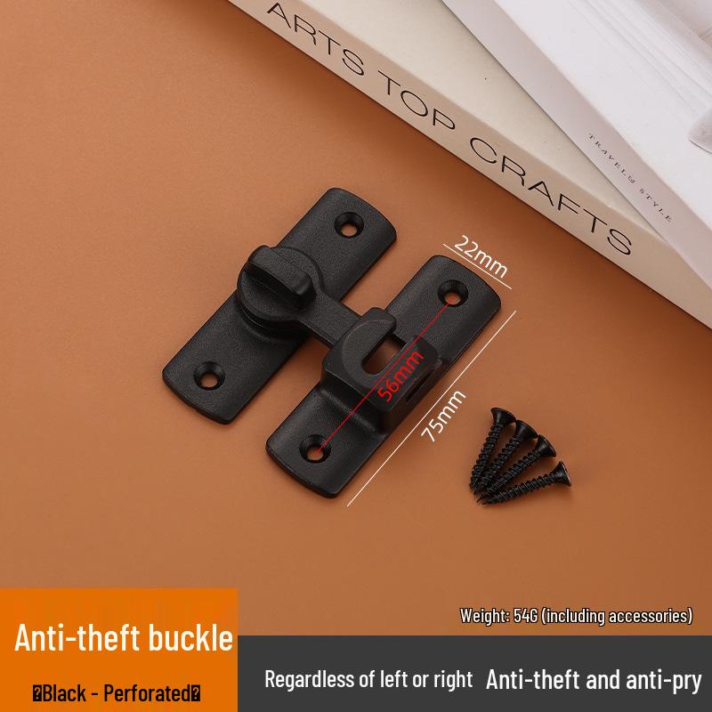 Aluminum Alloy 90°/180° No-Drill Anti-Theft Door Latch for Bathroom.