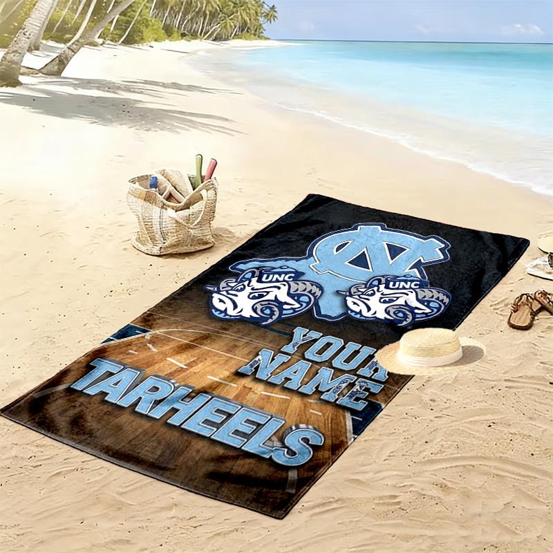Name Custom North Carolina Print Beach Towel, Large Soft Quick Dry Towel for Beach Camping Swimming