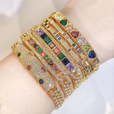 CMM Europäische und amerikanische Farbe Zirkon Metall Luxus Exquisite Retro Exotische Bohemian Armband Party Kann Gestapelt Werden Mit Schmuck für Frauen