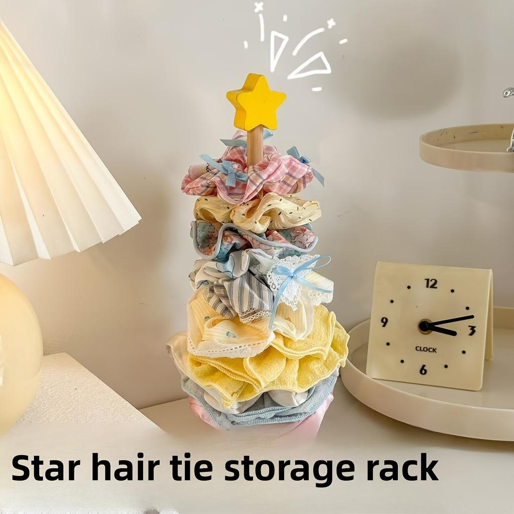 [Hair Accessory Organizer]Vintage Style Star Wooden Hair Accessory Organizer-for Headbands,Clips and Jewelry Display Rack,Hair Accessories Storage Box