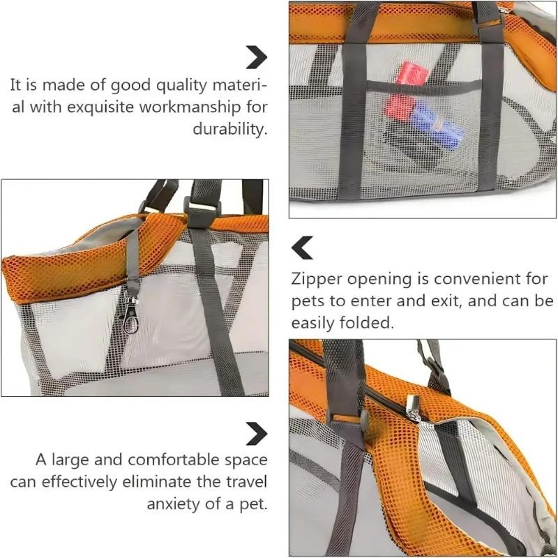 Tragbare Hundetragetasche Atmungsaktive Netz-Handtasche Kleine Mittlere Welpen-Schlingentragetasche Haustier-Reisetasche für Ausflüge im Freien