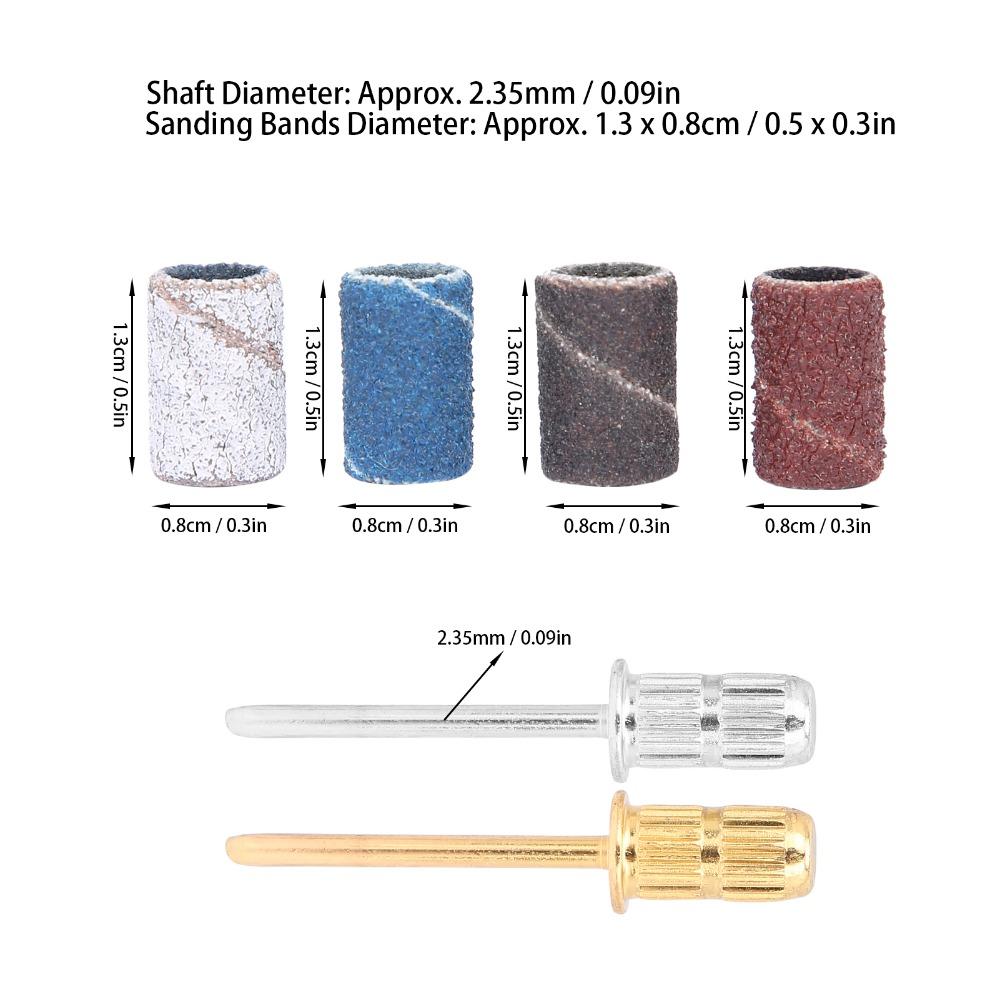 400 Pcs Grinding Sand Sanding Bands Fine Grit Pedicure Sanding Bands  For Acrylic Nails