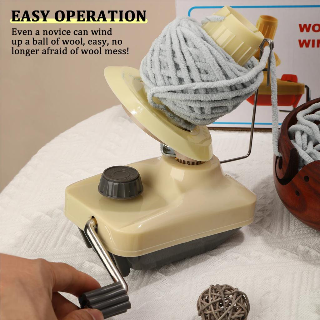 Portable Hand Operated Yarn Winder Fiber Wool Manual Handheld Winder Machine for DIY Sewing Making Accessories String Ball Maker