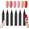 6 Peças Caneta Esmalte, 6 Cores Caneta Gel Esmalte 5ml, Caneta Esmalte Gel 3 em 1, Esmalte para Unhas UV LED Removedor por Imersão Ferramentas para Unhas para Mulheres