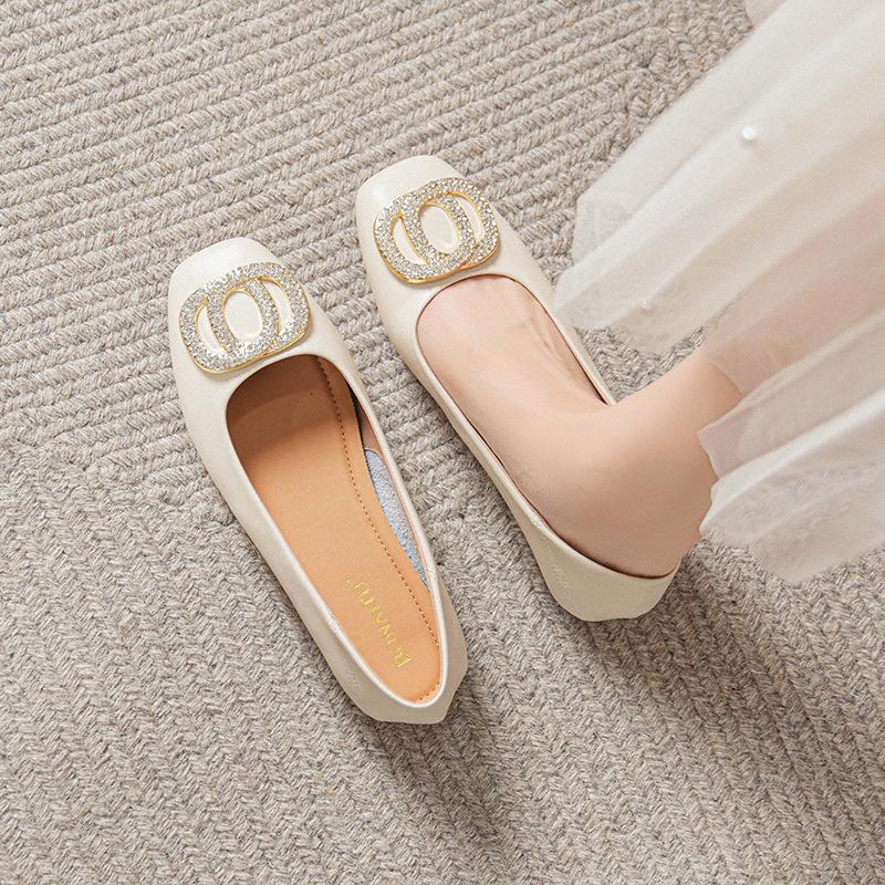 

White Square Toe Genuine Leather Loafers - Gentle Style, Soft & Comfortable, Plus Sizes 41-43 Available (2025 New). 38