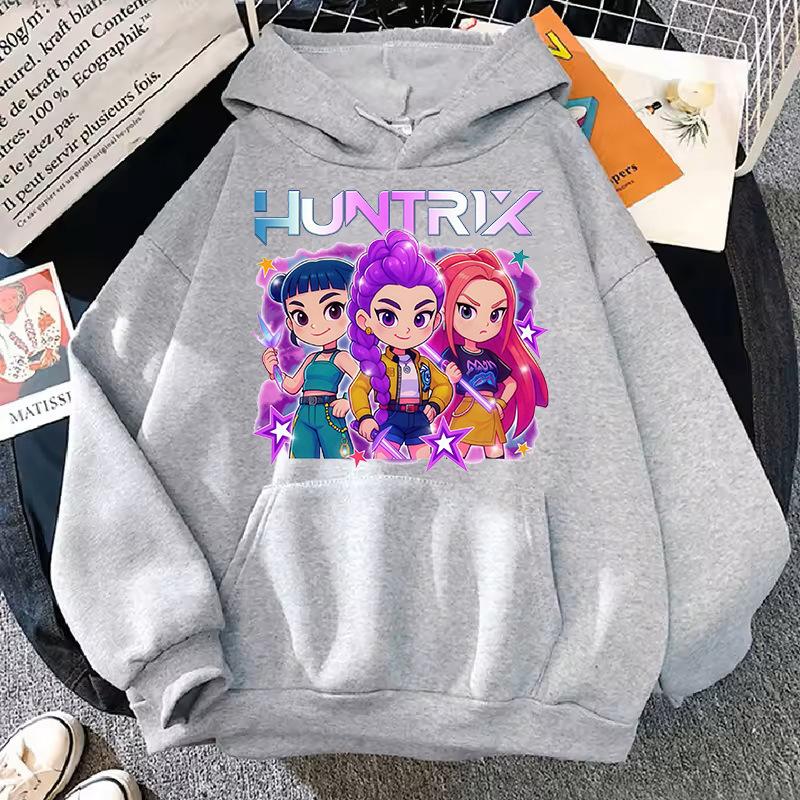 Autumn Winter Cute Soft Hoodie Witch Hunting Group Print Fashionable Comfortable Warm Children's Hoodie