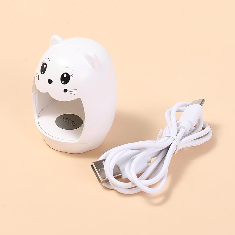 Mini Phototherapy Machine Cartoon Shaped Single Finger Nail Enhancement Light Led Quick Drying Nail Oil Glue Baking Light USB