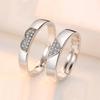 2pcs Couple 925 Sterling Silver Rings Sparkly Zircon for Women and Men Superior Luxury Wedding Jewelry Anniversary Gift