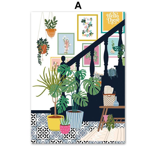 

Бохо зеленый лист монстеры леопардовая ванна диван настенная живопись на холсте плакаты на скандинавскую тему и принты настенные панно для декора гостиной 21cm×30cm NoFrame