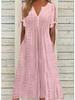2024 New Fashion High-Waisted Casual Loose Embroidered Dress