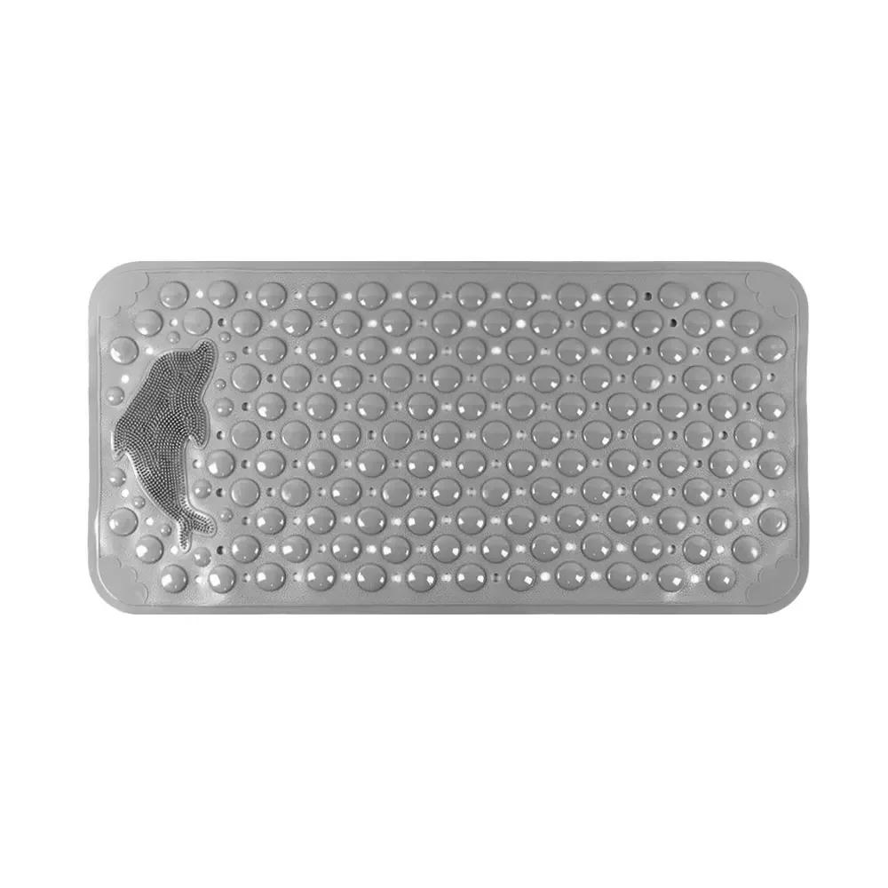 Bathroom Anti-Slip Mat Silicone World PVC Shower Anti-Fall Mat Dolphin Massage Suction Cup Floor Mat with Drainage Hole