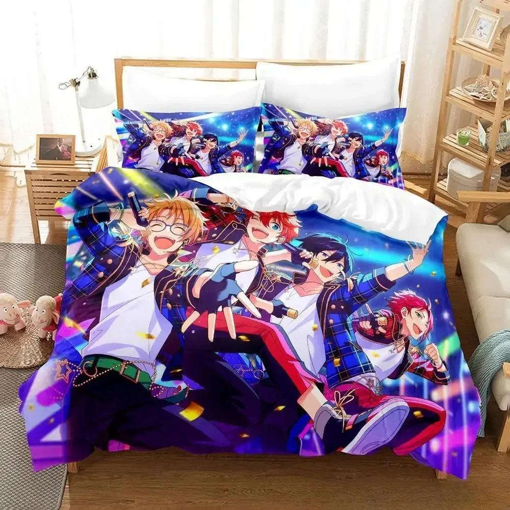 Ensemble Stars Bedding Set Single Twin Full Queen King Size Bed Set Adult Kid Bedroom Duvet Cover Sets 3D Anime Bed Sheet Set