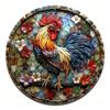 High Definition Metal Tin Sign Set Colorful Rooster Themed Round Wall Art Decor for Farmhouse Kitchen and Country Style Home Dec