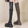 Retro long knight boots 2026 autumn and winter new height increasing thick soled boots for women