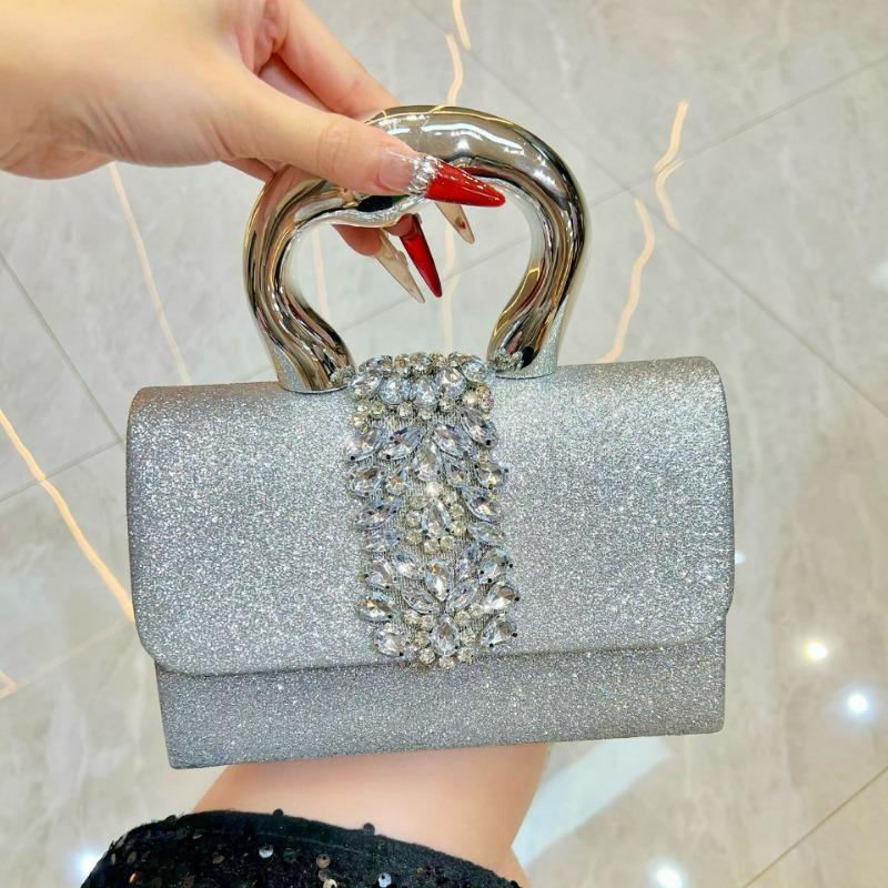 Shiny and Stylish Handbag for Ladies, Light Luxury Evening Bag, Chain Strap, High-end Style, Crossbody Bag