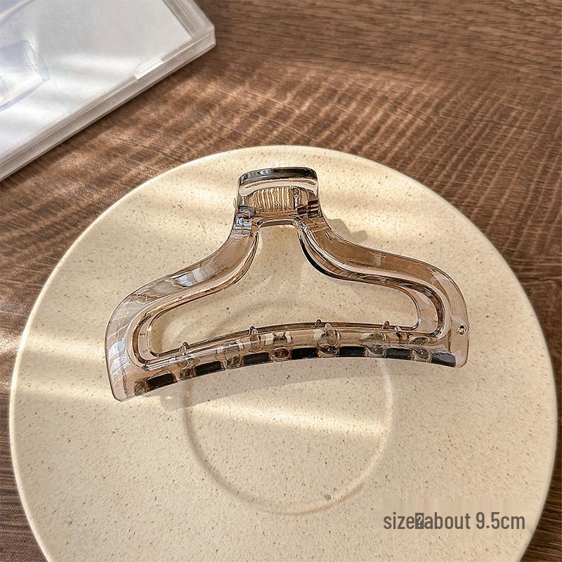 

2024 Женская прозрачная заколка-краб: Универсальный большой аксессуар для волос в виде акулы для элегантных высоких причесок