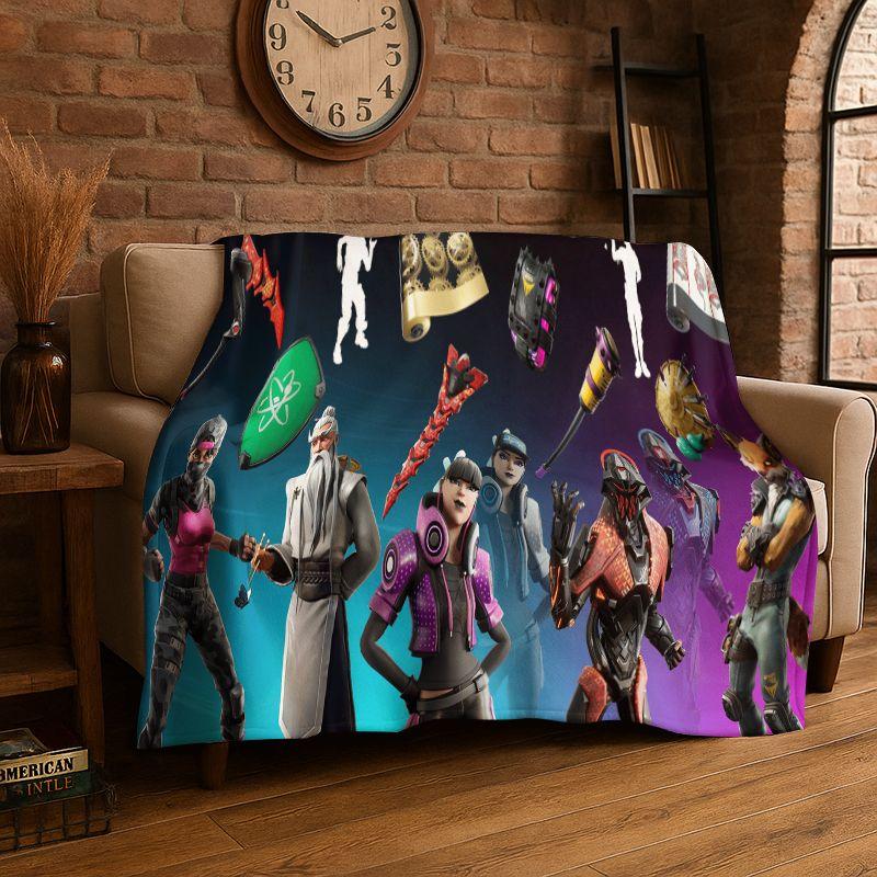 Classic F-Fortnite Game Cartoon Flannel Throw Blanket,Warm Cozy Blanket for Bed,Couch,Sofa,Bedroom,Living Room,Travel,Camping