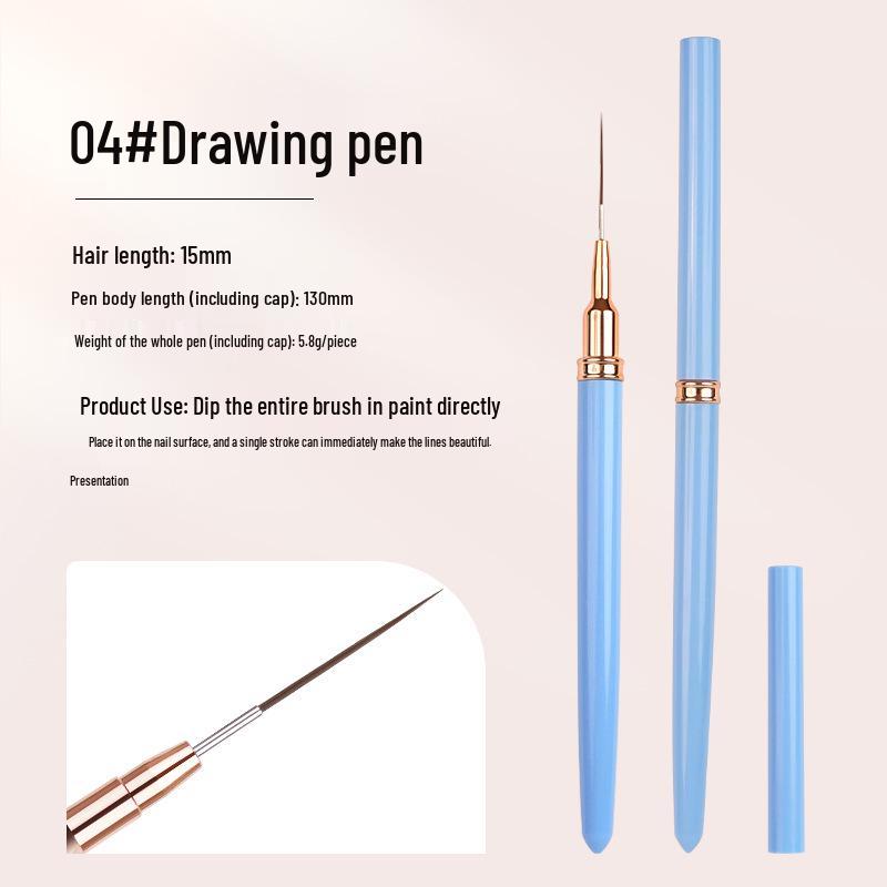 

Набор ультратонких кистей для нейл-арта, 4 цвета: Идеально для рисования, живописи, линейной графики и смешивания гелей - Включает 5 кистей