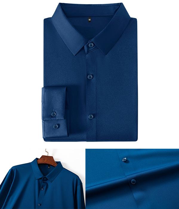 Seamless High Elasticity Four-Way Stretch Wrinkle-Free Men's European Size Shirt