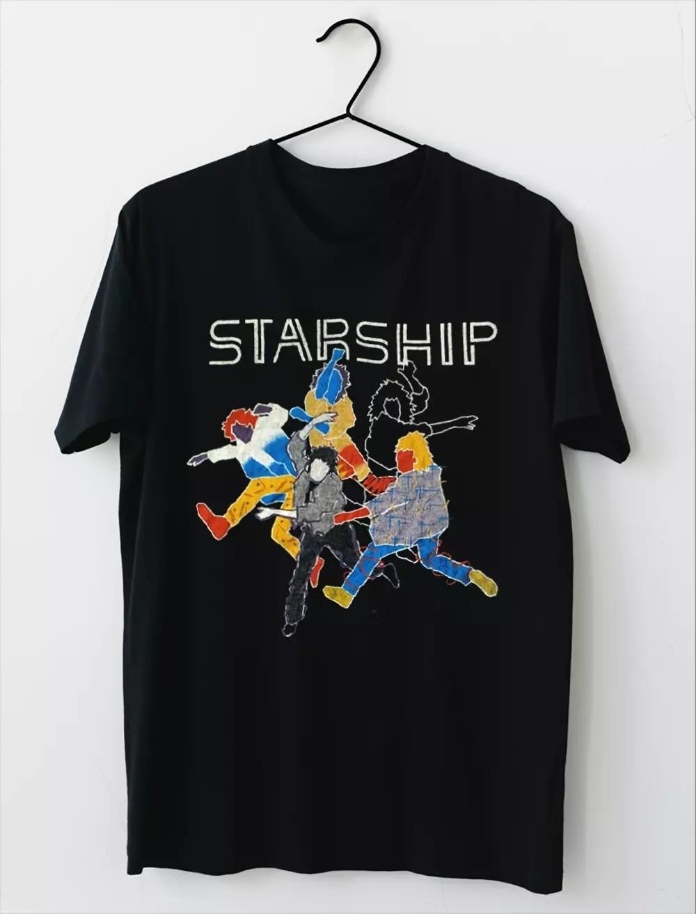 STARSHIP Shirt 1985 Knee Deep in the Hoopla Black All Size Unisex T-Shirt AL137 Unisex T-Shirt XL