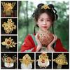 Gold Chinese Style Hairpin Floral Women Hair Stick Hair Accessories Hanfu Hair Comb  Girl