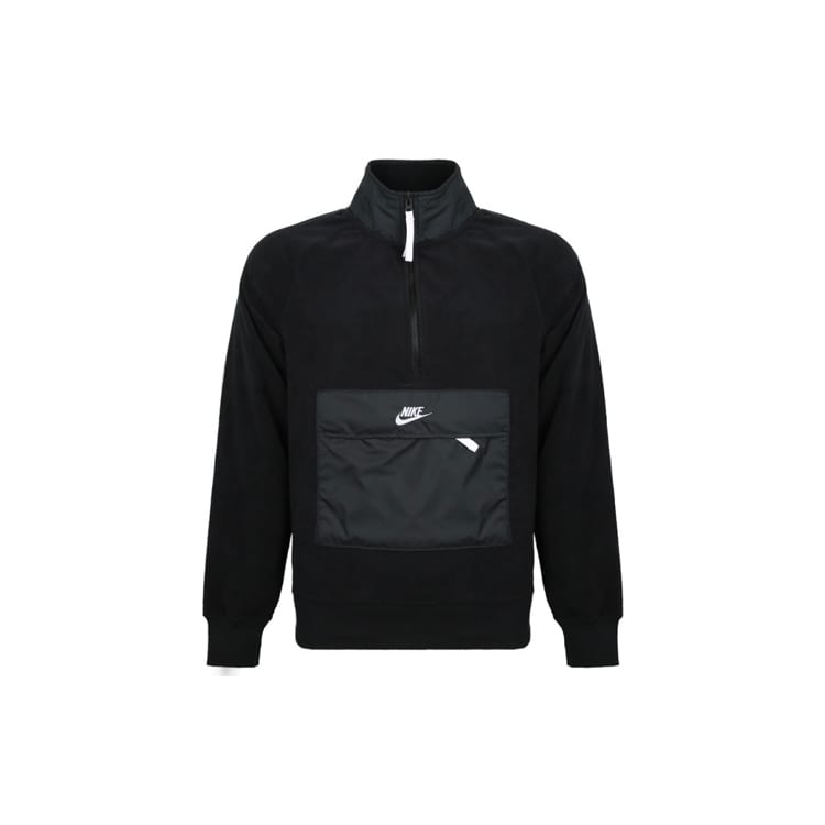 Nike Sweatshirts Men's Black Stand Collar Moderate Regular 929098-010