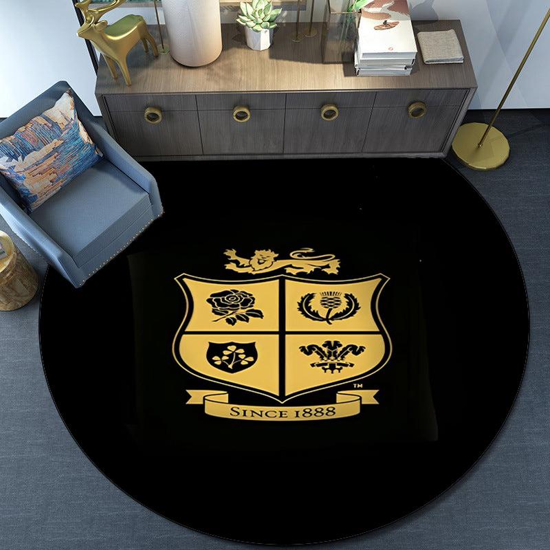 British & Irish Lions Round Rug for Livingroom,Bedroom, Palyroom, Chair Rug, Area Rug, Circle Carpet, Fan Christmas Gift