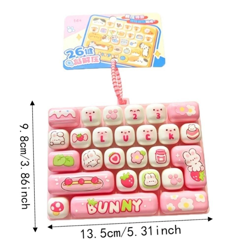 Cute Design Decompression Button Toy 26 Key Keyboard Keychain Accessories Gift