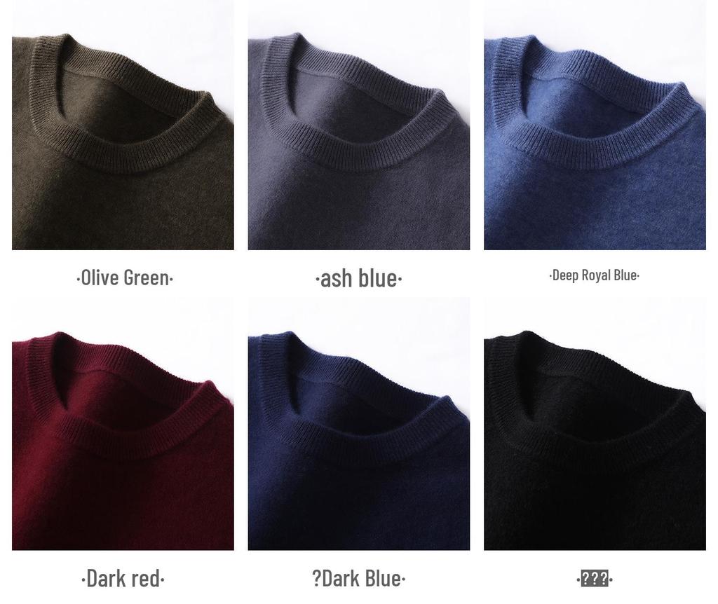Men's Cashmere Round Neck Sweater - Business Casual Light Luxury Pullover, Soft & Smooth Knitwear for Autumn & Winter.