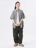 Beams Boy S/S Shirt, Boy Check, Big Button-Down Shirt, Women's, Gray Free