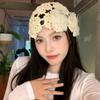Elegant Crochet Hollow Flower Knitted Hat Hollow Out Knit Cap Fashion Warm Beanies Hat  Winter