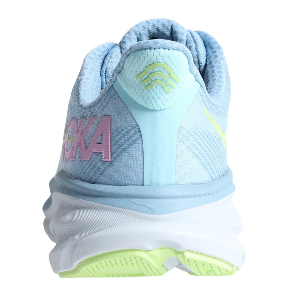 HOKA ONE ONE Clifton 9 Bred Løpestørrelse Lyseblå og Rosa Damesko, 23.0,