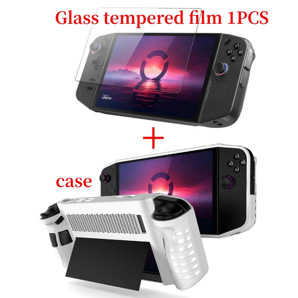 Für Lenovo Legion GO Konsolen Schutzhülle Stoßfeste Abdeckung für Legion GO 2 Stück Gehärtetes Glas Displayschutzfolie Zubehör